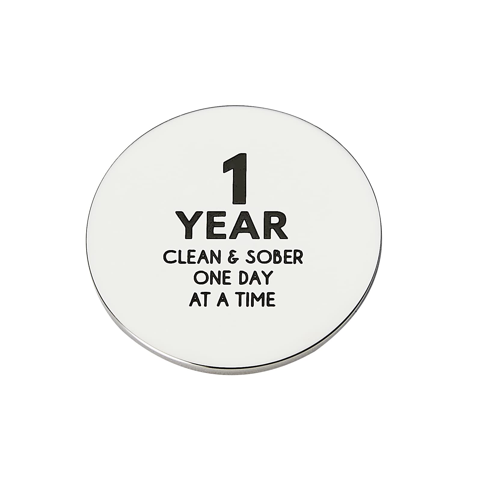 CJ&M 1 Year Sobriety Coin Set | 1 Month - 1 Year Sobriety Token | 1 Month -1 Year Sobriety Medallion | Sober Gift | AA Tokens | AA Chip | Stainless Steel Medallions Serenity Prayer Chips