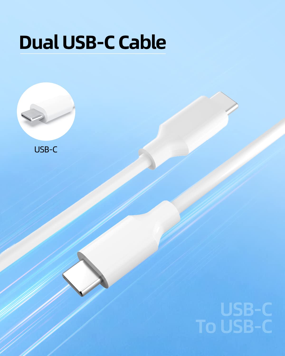 Superer 2,3 Meter Typ C PD 3A Schnellladekabel Passend für MacBook Pro/Air, iPad Ladekabel USB C - (10./11. Generation, Air, Mini, Pro), für Airpods Pro 3 2 4 Max Kabel