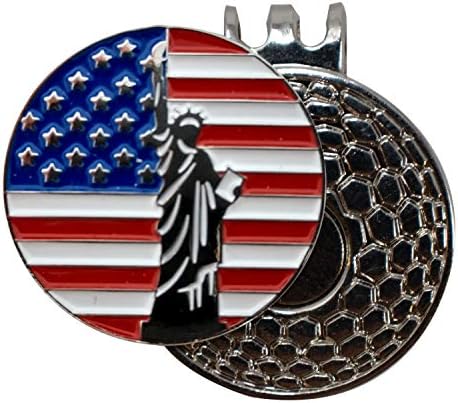 DA VINCI Magnetic Golf Hat Clip with 1 Inch Embossed Patriotic Metal Golf Ball Marker DA VINCI Magnetic Golf Hat Clip with 1 Inch Embossed Patriotic Metal Golf Ball Marker