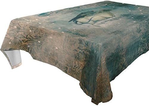 WDYSECRET Hard Cows And Chickens Polyester Printing Tablecloth 60x90(in)