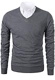 Mesahara Mens Slim Fit Light Weight V-Neck Pullover Sweater