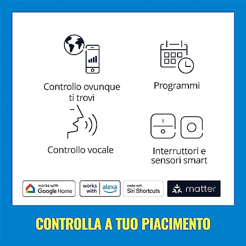 Lampadina Goccia Smart WiFi, Luce Bianca da Calda a Fredda, attacco E27, equivalente a 60W, Tecnologia SpaceSense, Controllo Vocale (Alexa, Apple HomeKit, Google Home), confezione da 3