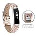 POY Replacement Bands Compatible for Fitbit Alta and Fitbit Alta HR, Genuine Leather Wristbands, Rose Gold