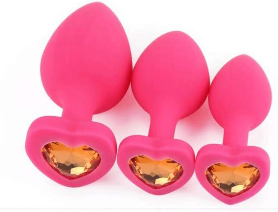 LLFX 3Set an-àl Plug for Women Silicone Soft and Comfortable Personal Massage Toy Jeans,Sunglasses (Color : Orange)