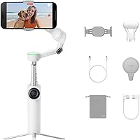 Insta360 Flow 2 Pro Creator Bundle White - Foldable AI Phone Gimbal, Apple DockKit, 360º Pan Tracking, Free Tilt Mode, Built-