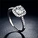 Myhouse Women Girls Wedding Rings Silver Plated Ring for Engagement Charms Findings (7)
