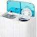 Best Choice Products Portable Mini Twin Tub Compact Washing Machine and Dryer Combo, 18-Pound Load Capacity, w/ 15-Minute Timer, Drain Hose, Spin Dry Cycle, White/Blue