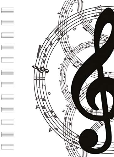Blank Music Sheets Notebook: Music Manuscript Paper Includes 12 Rows of Five Line Musical Staff For Use In Writing Music For Flute Violin Trumpet And Other Instruments