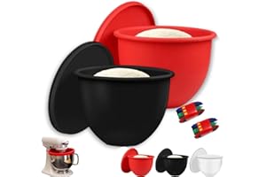 Silicone Bowl Liners for Kitchen Aid Mixer 5 Qt, 3-Pack Mixing Bowl Insert with Lids Compatible with Tilt-Head & Bowl-Lift St