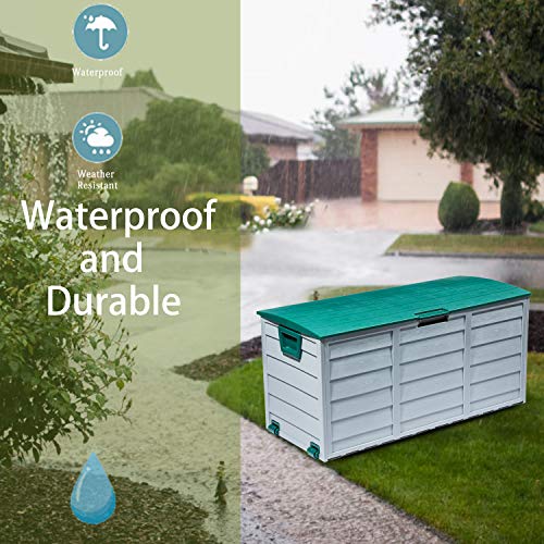 image for Tiptiper Deck Box, 79 Gallon Outdoor Storage Box Waterproof with Locka