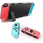 Dockable Clear Case for Nintendo Switch, VANJUNN 3 in 1 Protective Case Cover for Nintendo Switch and JoyCon Controller with Clear Grip Cover Shock-Absorption(Crystal Clear,NOT for Switch OLED)