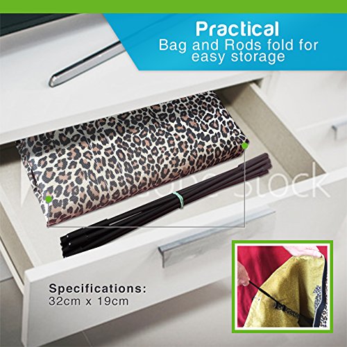 Extra Large Laundry Hamper - Leopard Print, Durable Waterproof Dirty Clothes Basket | Shoulder Strap For Easy Carrying | Folds Flat for Storage | Special New Year Pricing! - Thumbnail 5