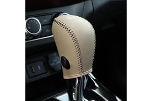 CEBAT Gear Shift Knob Cover Automatic Transmission Boots Shift Lever Leather Sheath for Nissan Altima 2013-2018 NOT FIT 2.5SR/3.5（Beige Stitches）