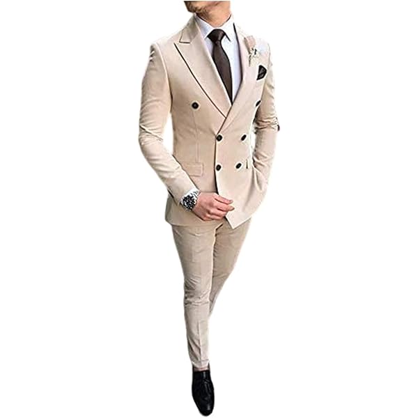 スーツ Double-breasted setup & shirt & tie grey-double-breasted-suit-with