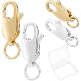 Beebeecraft 1 Box 20Pcs Lobster Claw Clasps 18K Gold 925 Sterling Silver Plated Lobster Hook Clasps Replaced Jewelry Clasps Set for DIY Jewelry Necklaces Bracelets Making