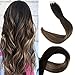 Full Shine Invisible Tape in Hair Extensions Human Hair Color 1B off Black Fading to 6 and 27 Honey Blonde Seamless Remy Hair Extensions 14 Inch Tape in Extensions Human Hair for Wedding 20PCS 50g