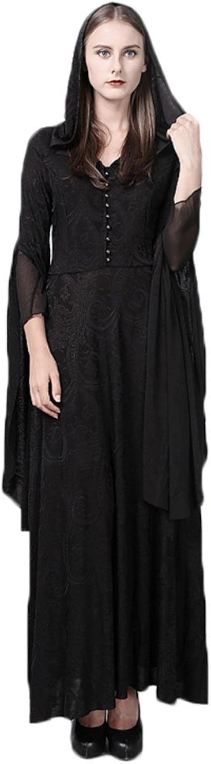 NET TOYS Gothic-Kleid Für Mädchen - Rot-Schwarz, Gr. 128 (5-7 Jahre), Mittelalter Kostüm