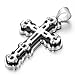 MENDINO Mens Biker Heavy Large Cross Stainless Steel Pendant Necklace with 22 inches Chain