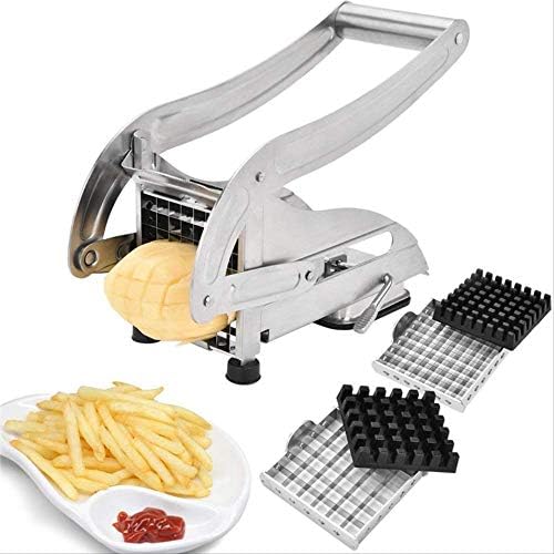 Oil Fry Potato Cutter with 2 Blades Stainless Steel Potato Slicer Cutter Chopper Vegetable Chipper for Cucumber Carrot Kitchen Tool