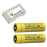 2x Nitecore NL1835 3500mAh 18650 -3.6V Protected Lithium Ion Button Top Battery w/Eco-Sensa Battery Case