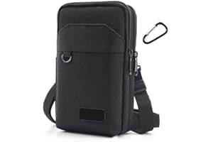 Phone Holster Crossbody Bag Travel Cell Phone Pouch Oxford Belt Pouch Shoulder Purse With Carabiner Adjustable Shoulder Strap