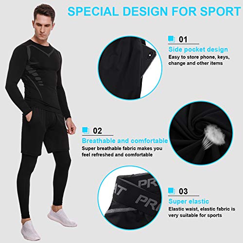 Sykooria Sport-T-shirt met lange mouwen Compressietop Under Armour Compressieshirt Sneldrogend fitnessshirt voor heren - Image 4