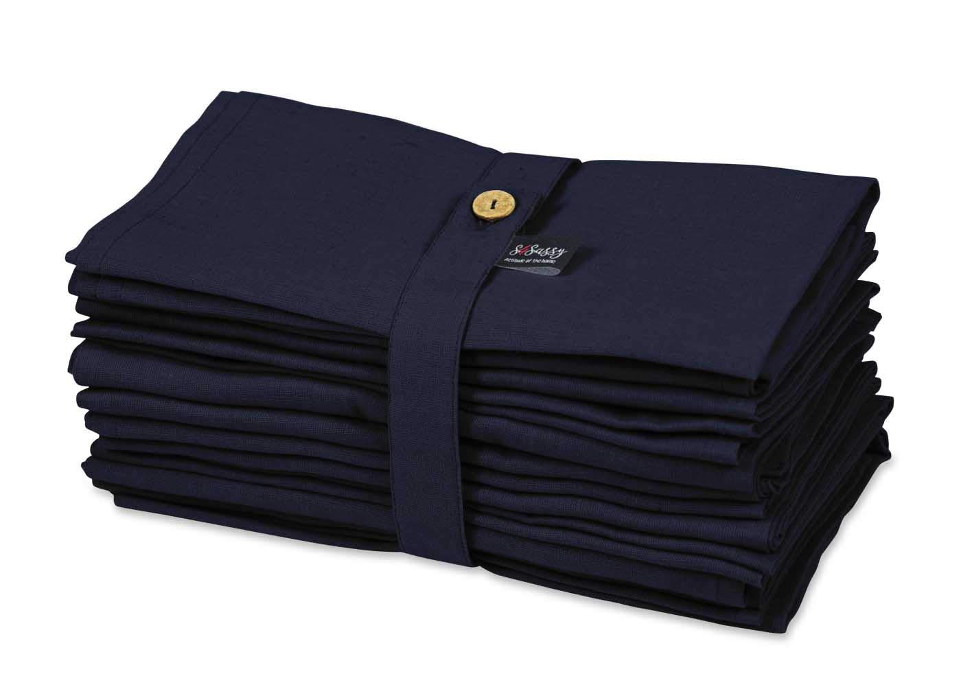 S4Sassy Blue Solid Home Decor 12 x Holiday Parties Cloth Table Linen Re-Usable Dinner Napkins Set