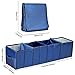 Cozyswan Collapsible Car Trunk Organizer, Fabric Auto Trunk Storage Container Foldable Multi 4 Compartments Fabric Storage Basket and Cooler & Warmer Set, Blue