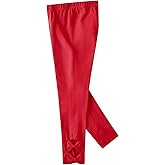 Noomelfish Girls Cotton Bow Stretch Leggings Kids Soft Ankle Length Tights Pants (4-12 Years)