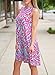 ZESICA Women's Summer Sleeveless Damask Print Pocket Loose T-shirt Dress