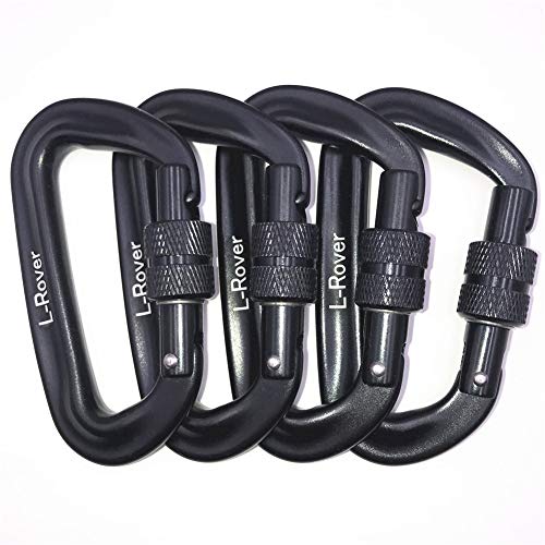 L-Rover 12 kN Aluminum Wire Gate Carabiners 2 or 4 Pack- Heavy Duty, 2,645-pound Rating for Hammocks, Rv,Fishing,Locking Dog Leash and Harness, Camping, Photography, Key Chains,Hiking & Utility - Thumbnail 5