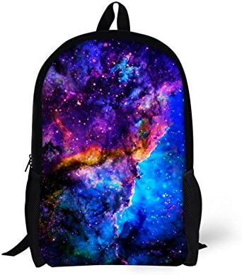 DeePrint Dinosaur 17 Inch Backpack School Bags Book Bags Lightweight Durable Daypack for Kids Girls (Galaxy 1)