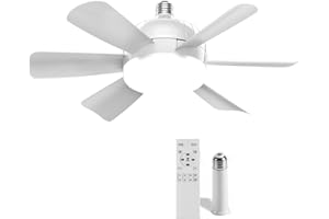 Hocinderal Ceiling Fans with Lights, 18" Low Profile Ceiling Fan with Lights Remote Control, Ceiling Fan with Lights Flush Mount Socket Fan Lights, Indoor Outdoor Socket Fan Lighting & Ceiling Fans