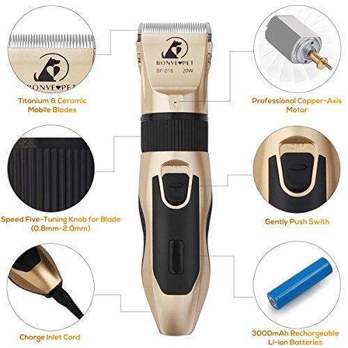Chic Dog Grooming Clippers Cordless Quiet Pet Hair Clippers
