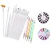 Yimart Pack of 20,Nail Art and Gel Acrylic Drawing Painting Brush Set with Dotting Pen Tools (B)