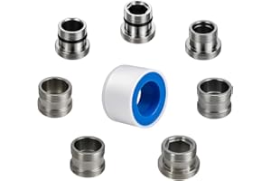 XNTONG 7 Pieces Faucet Adapter Kit, Sink Adapter for Faucet, Male Thread M16, M16.5, M18.5, M20, M22, M24, M28 to M22 Male, Faucet Connector with Washer and PTFE Tape