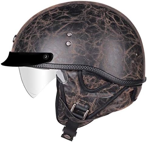 オートバイハーフスカルヘルメット ハーフフェイスサイクリングヘルメット バイククルーザーチョッパーモペットスクーター用男性女性ハーフヘルメットdot承認 ストアー