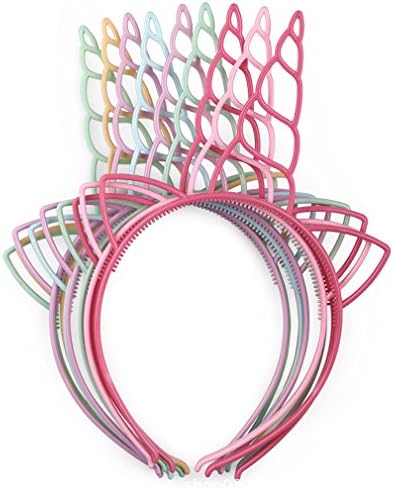 Samidy 12pcs Plastic Unicorn Headbands for Girls Teens Toddlers Children Birthday Party Hairbands