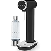 SMEG Soda Maker – Sparkling Water Machine for Kitchen Counter – Collezione – Includes 1L Bottle – Compatible with Standard 60L CO₂ Cylinders (Matte Black)