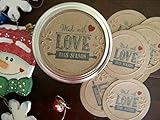 Mason Jar Labels Made with Love Christmas Stickers Holiday Labels Jar Stickers