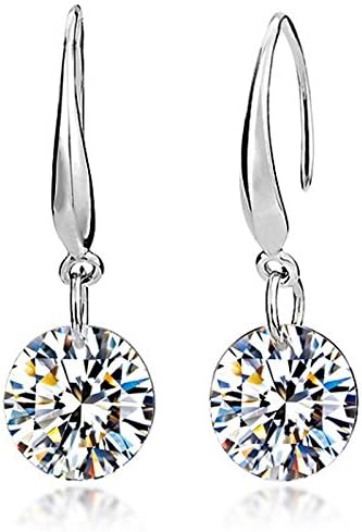 Habors White Gold 8mm Crystal Earrings For Women