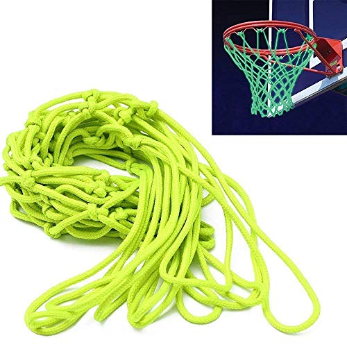 ETCBUYS 1 Glow in The Dark Basketball & 1 Heavy Duty Net Replacement -2 Pack- Outdoor Net and Basketball Hoop Accessories, Standard Regulation Size for Outside Basketball Rims, Kids Backboard and Rim