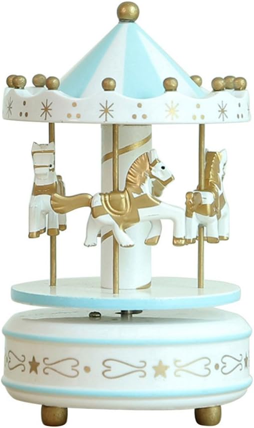 Originaltree Romantic Merry Go Round Carousel Horse Music Box for Girls Birthday Gift Home Decor (8#)