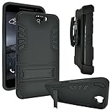HTC One A9 Case, Customerfirst, (HOLSTER DEFENDER) - SHOCK PROOF / IMPACT RESISTANT Holster with Belt Clip and Kickback Stand - for HTC One A9 (Ivi Holster Black)