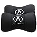Auto Sport Fit Honda Seat Pillow 2PCS Genuine Leather Bone-Shaped Car Seat Cushion Neck Rest Headrest Pad Car Accessories