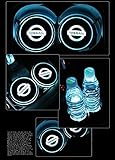 Auto sport 2PCS LED Cup Holder Mat Pad Coaster with USB Rechargeable Interior Decoration Light (Nissan)