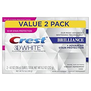 Image of Crest 3D White Brilliance Vibrant Peppermint Toothpaste, Pack of 2