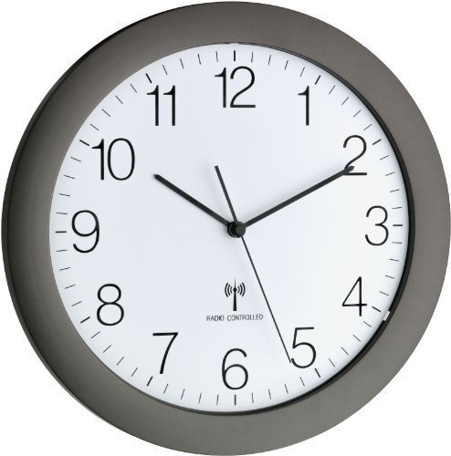 Wireless wall clock TFA 60.3512 with silent sweep movement, 300 mm., grey