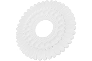 KALLORY White Faux Plaster Ceiling Medallion 7" Outer Diameter X 2" Inner Diameter Decorative Ceiling Light