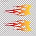 Decals Stickers Flames Car Window,Helmet,Truck,Vinyl Art Decor Size: 5 X 2 Inches Vinyl color print